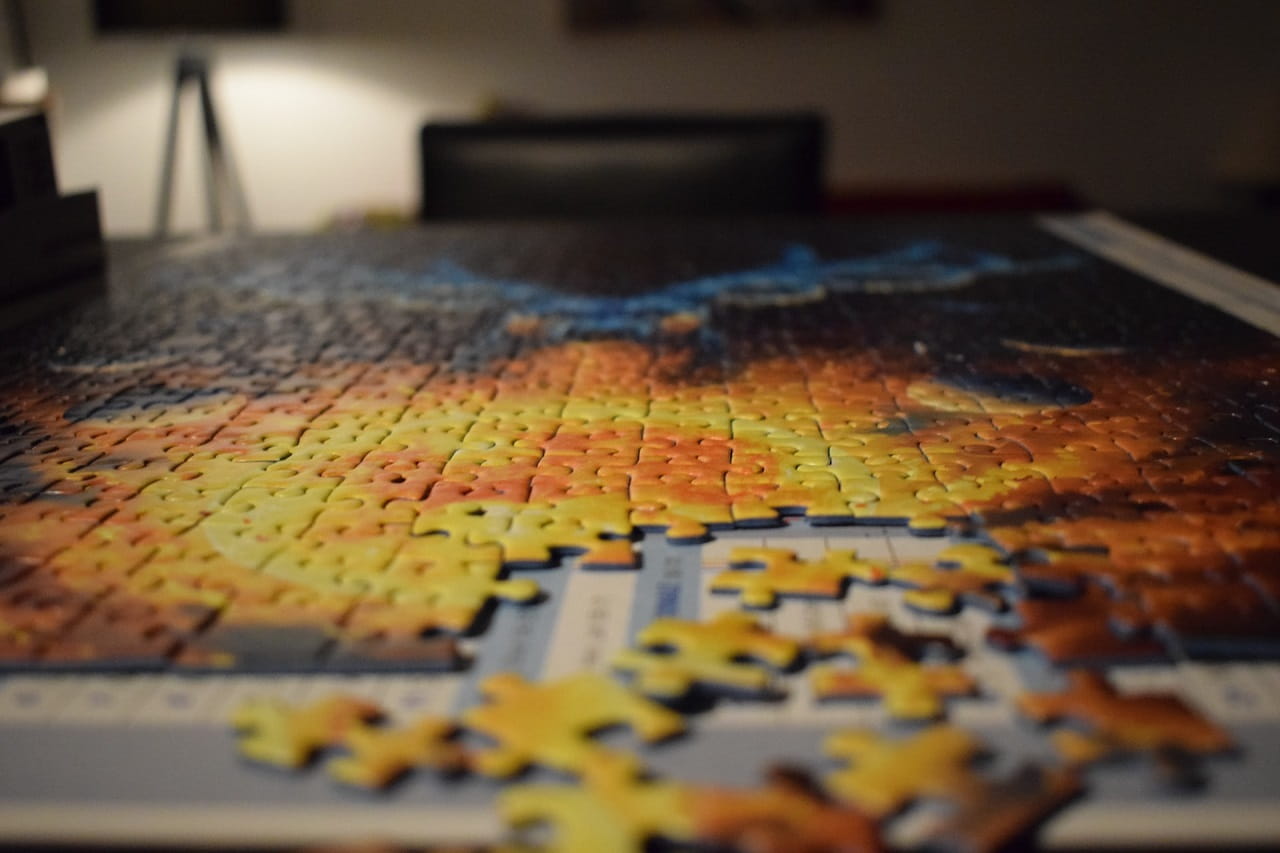 pegar un puzzle para enmarcar