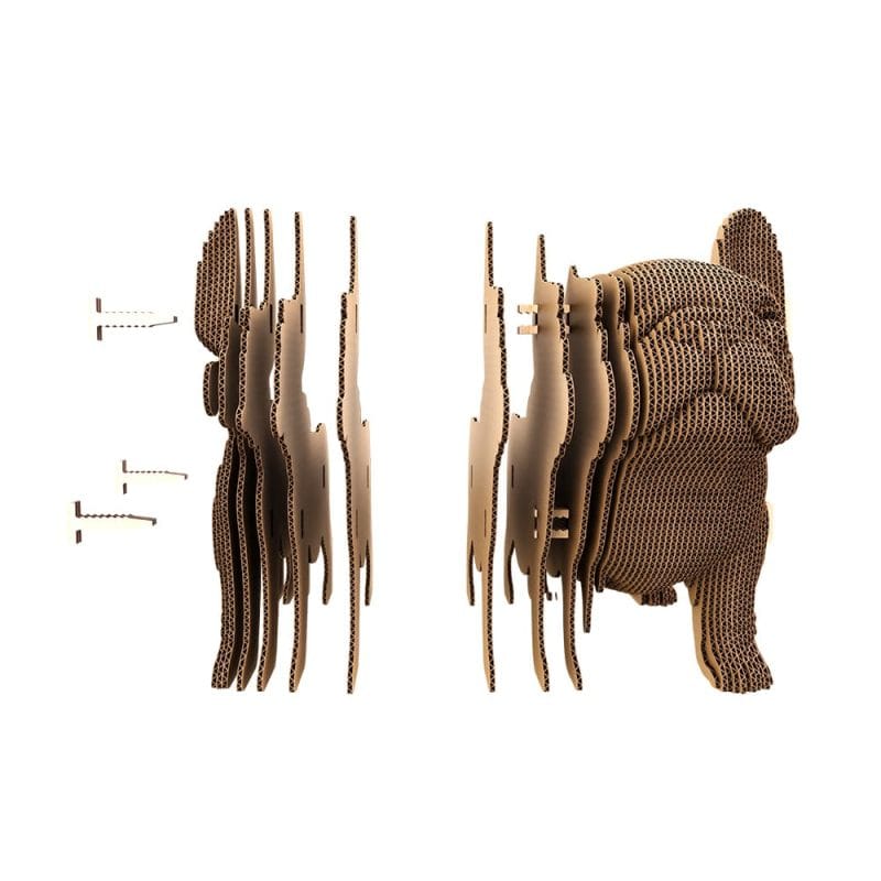 Cachorro Bulldog 2 Puzzle 3D – Cachorro Bulldog montaje