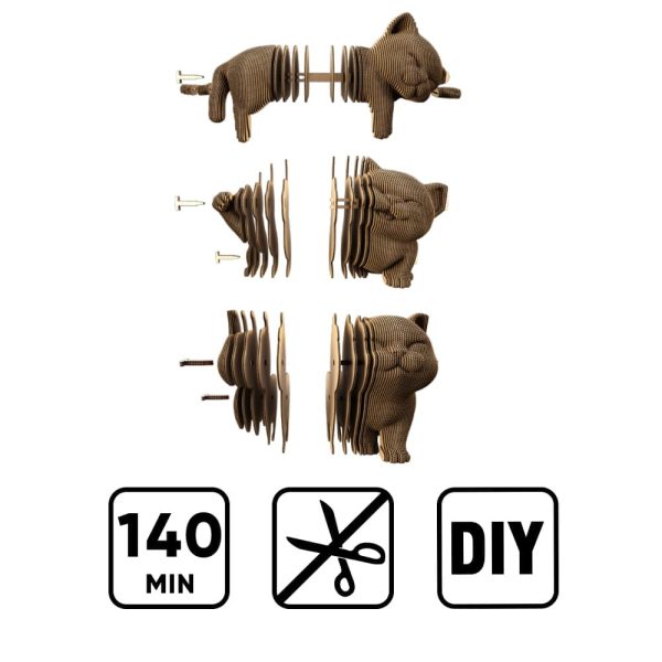 Set de Puzzles 3D – Gatitos Trío montaje