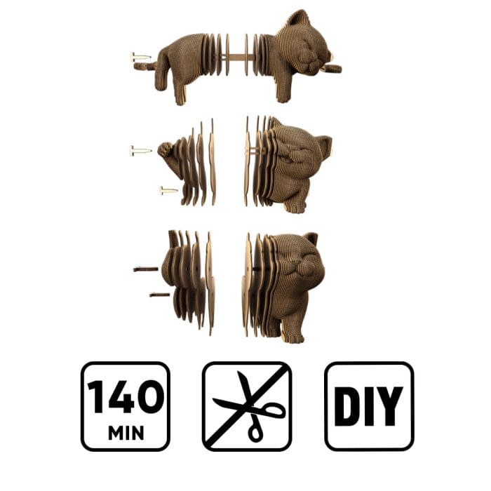 Set de Puzzles 3D – Gatitos Trío montaje